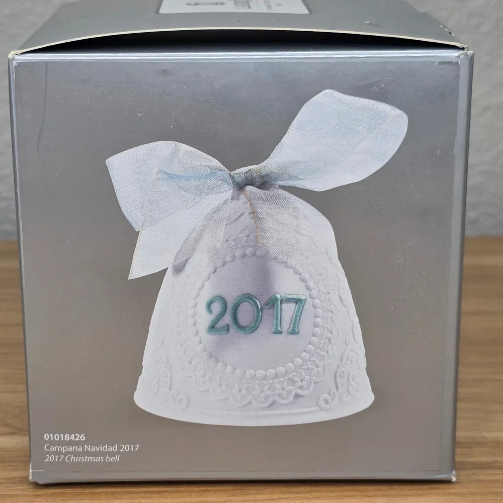 Lladro 2017 Porcelain Christmas Bell Ornament 01018426 New In Original Box